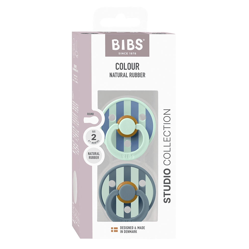 BIBS Napp 2-pak Latex 6-18 mån Nordic Mint Petrol Mix