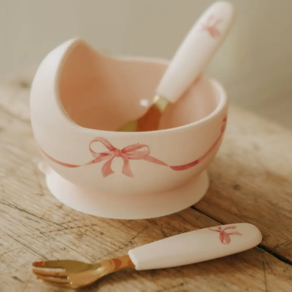 Elodie silikoneskålsæt Rosy Bow