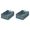 Liewood Weston opbevaringsboks S 2-pack Whale blue 7130