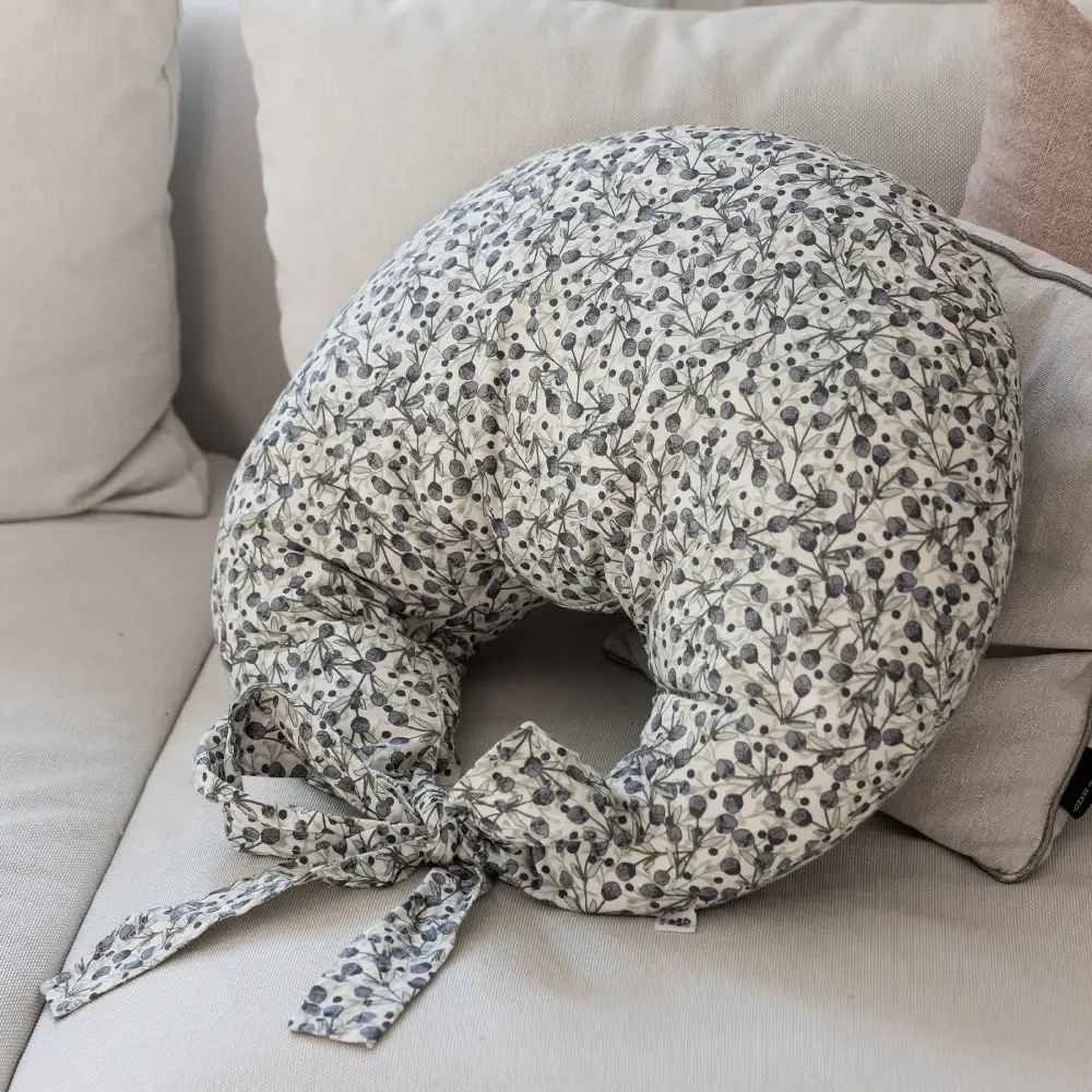 Sebra ammepude økologisk bomuld blå oliven