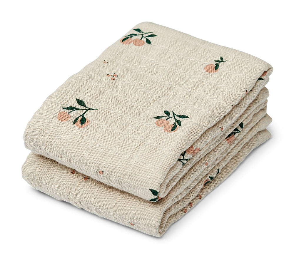  Liewood Lewis musselintæpper 2-p fersken/skal blanding