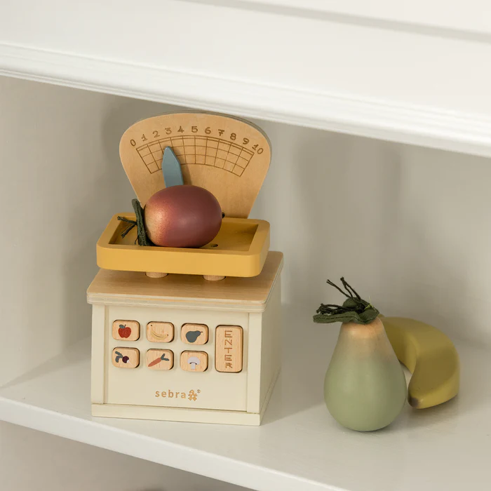 Sebra butiksvægt i træ