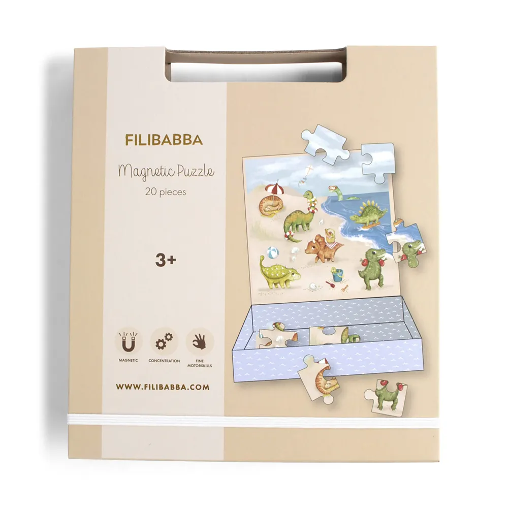 Filibabba Magnetisk spil - Puslespil med Dino Beach
