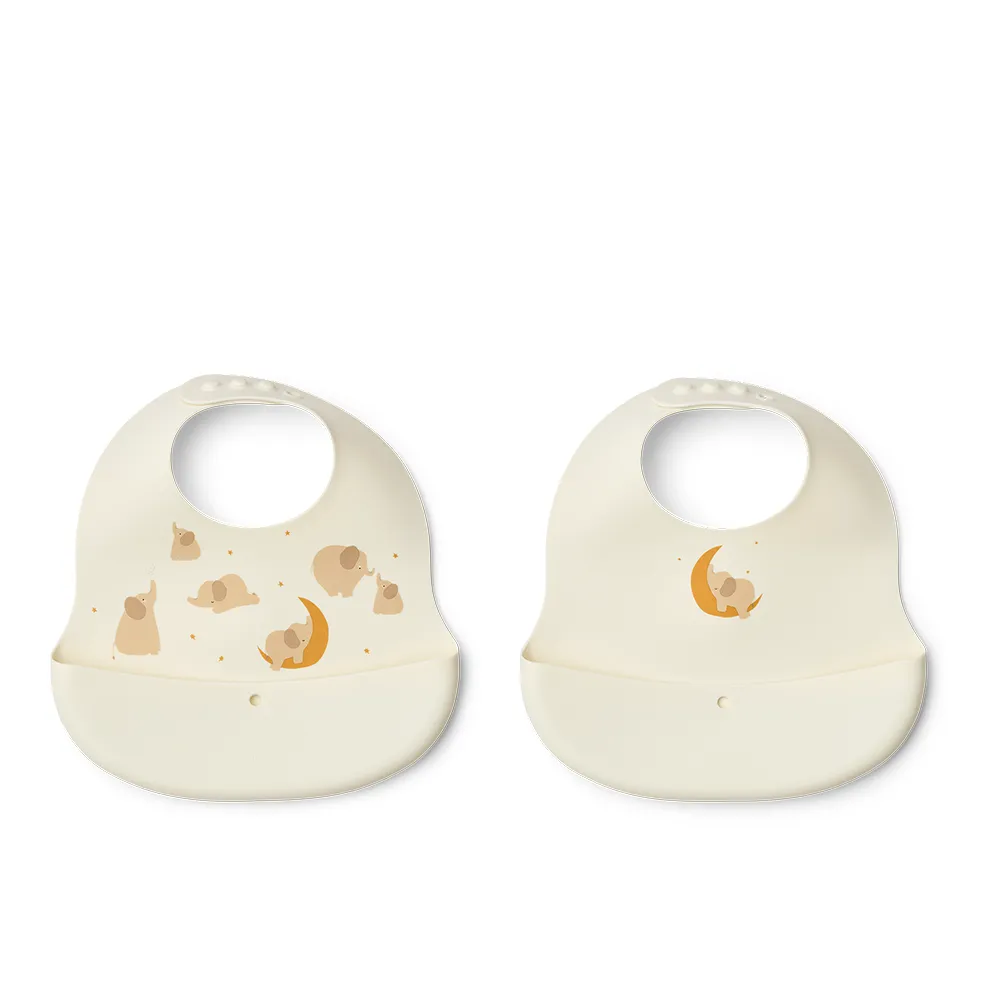Liewood Ember Hagesmæk 2-pack Elephant / Creme de la creme