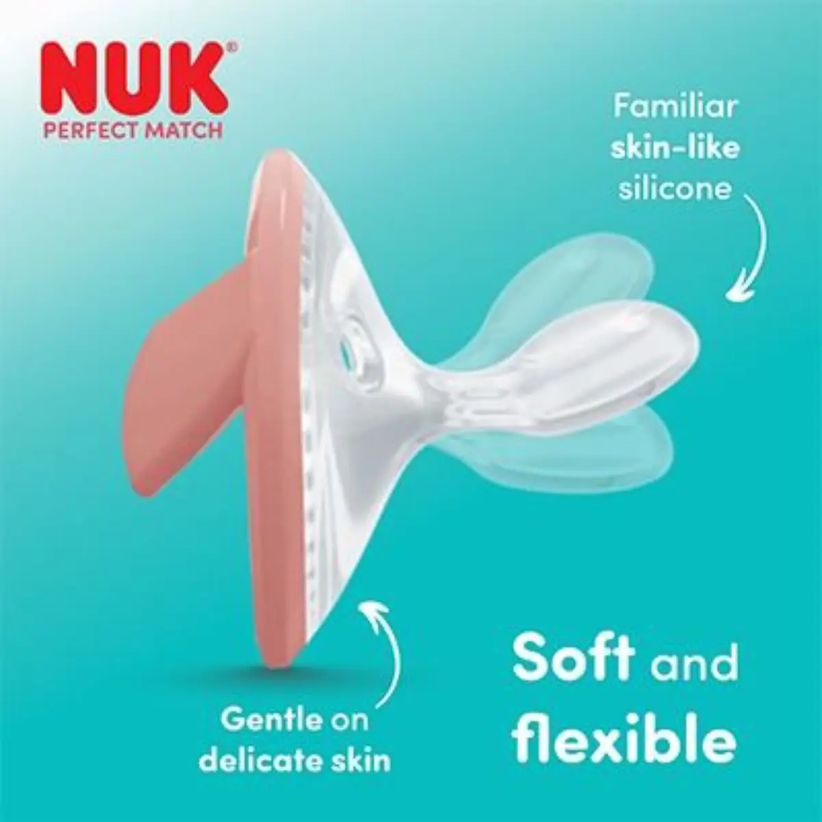 NUK Perfect Match-sut grøn/blå, størrelse 1 (0–6 måneder)
