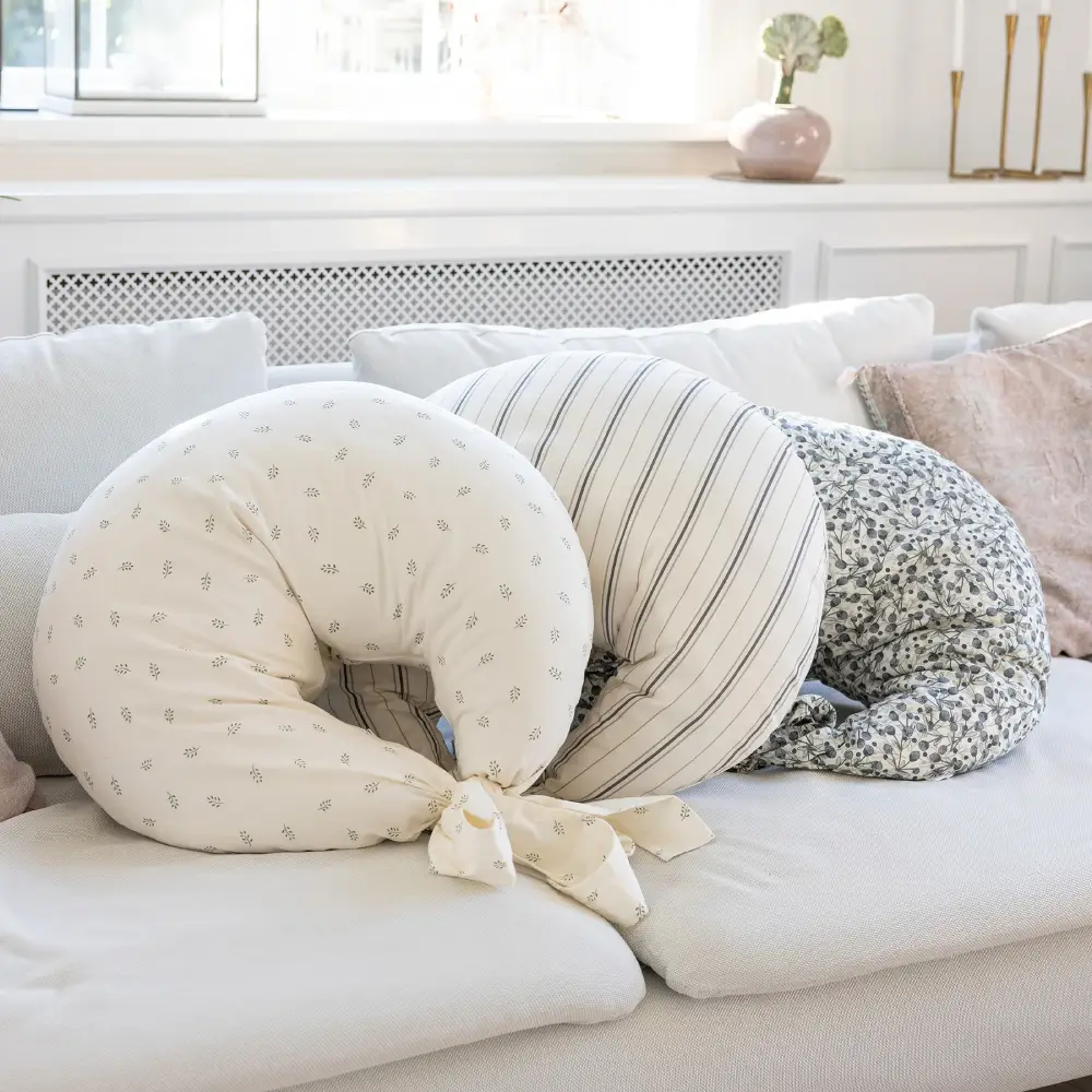 Sebra ammepude økologisk bomuld cream stripe