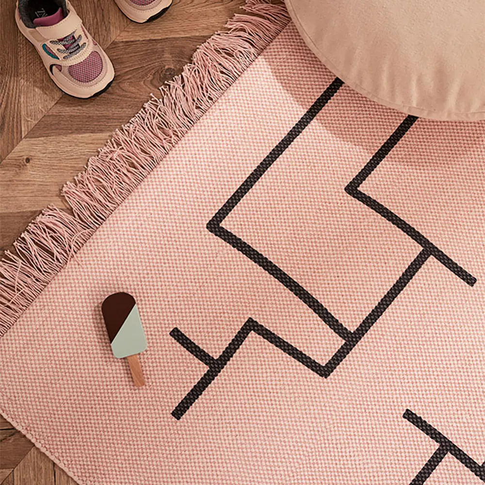 Kids Concept tæppe geometrisk pink 90x130 cm 