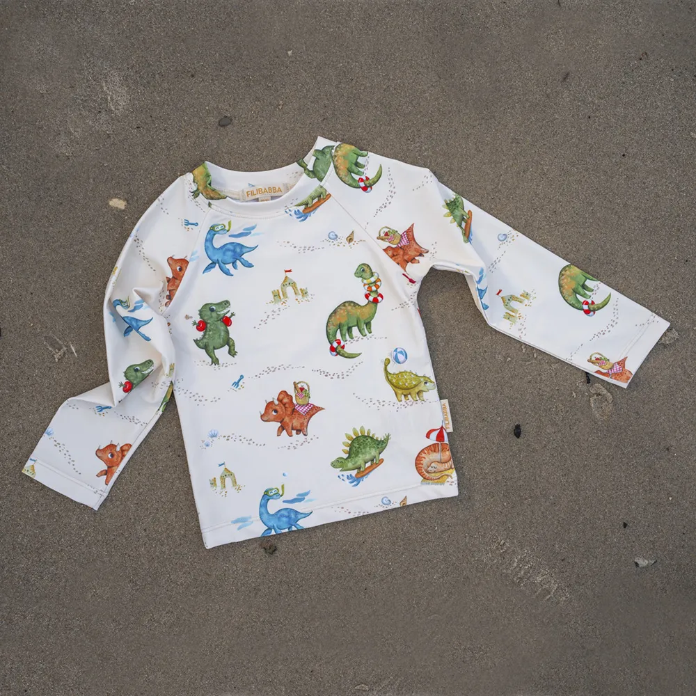 Filibabba Nor - UV-bluse LS 3-4 år - Dino Beach