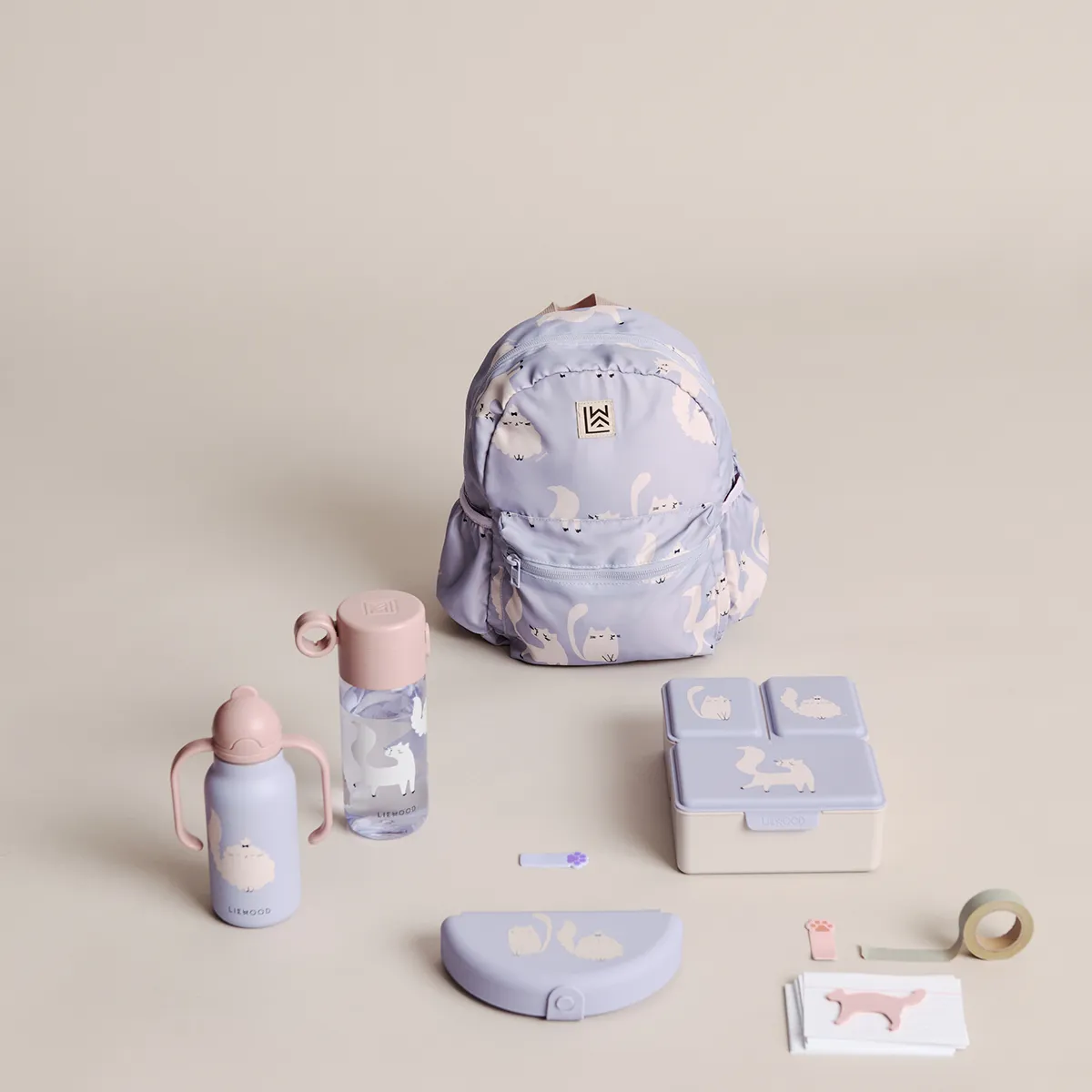 Liewood Clemence vandflaske 350 ml Cat / Warm lilac
