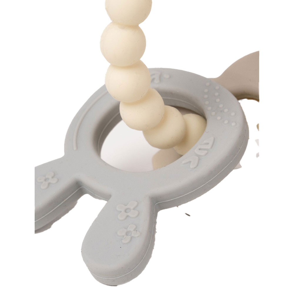 Teddykompaniet Bidering i silikone & træ cream