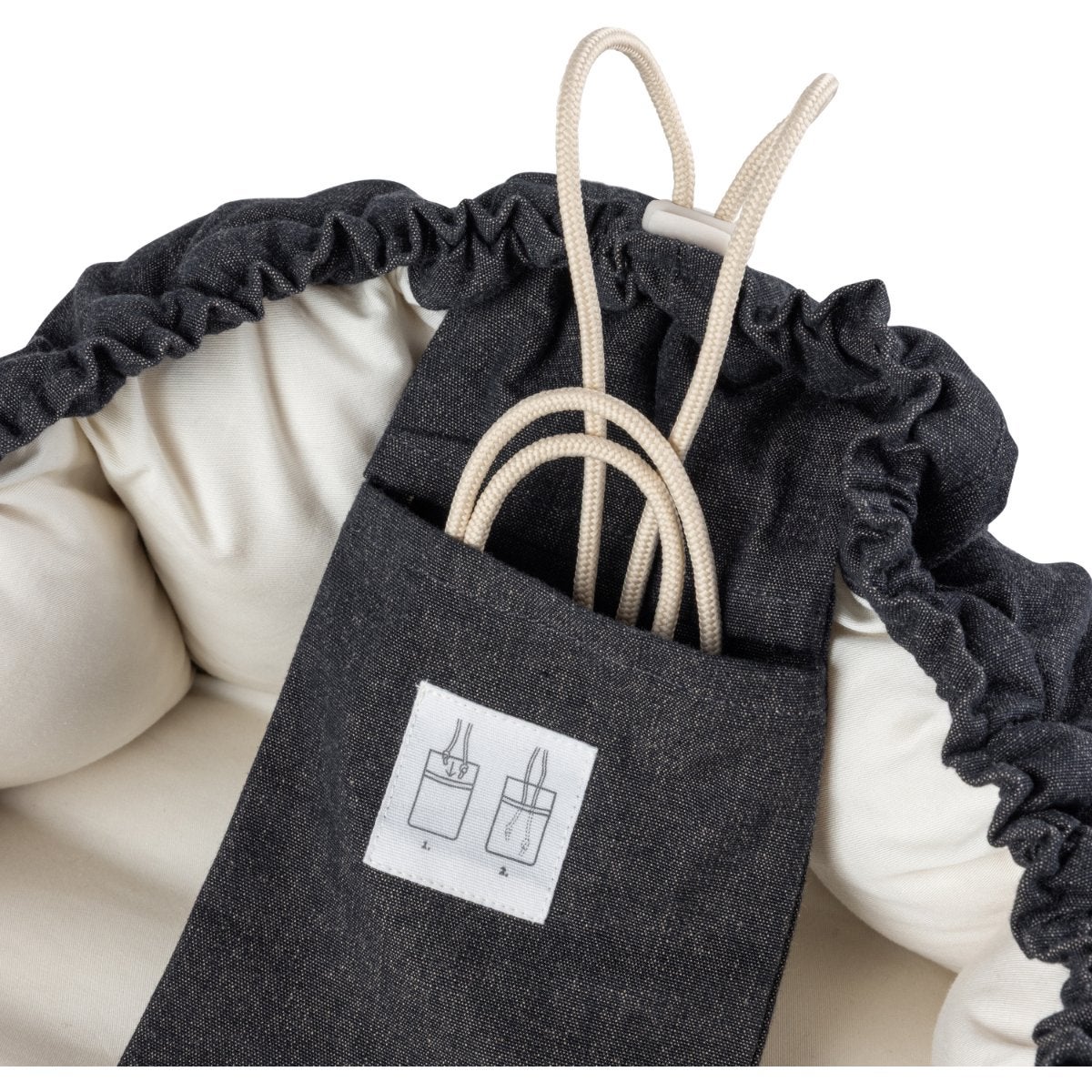 Sebra Babynest 3-i-1 med kaleche dark grey melange