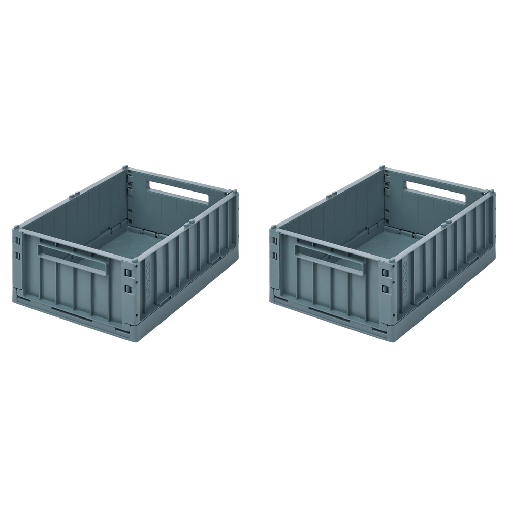 Liewood Weston opbevaringsboks M 2-pack Whale blue 7130