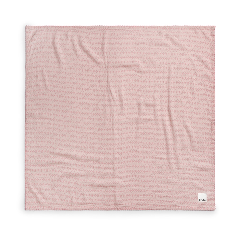 Elodie Bamboo Muslin  tæppe Embroidery- Anglaise Pink