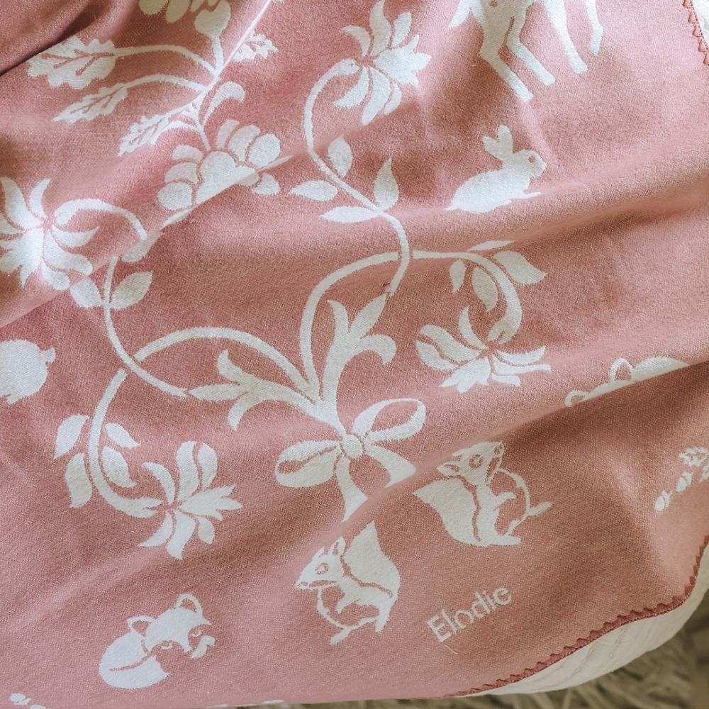 Elodie Details Jacquard Tæppe Mullberry Pink
