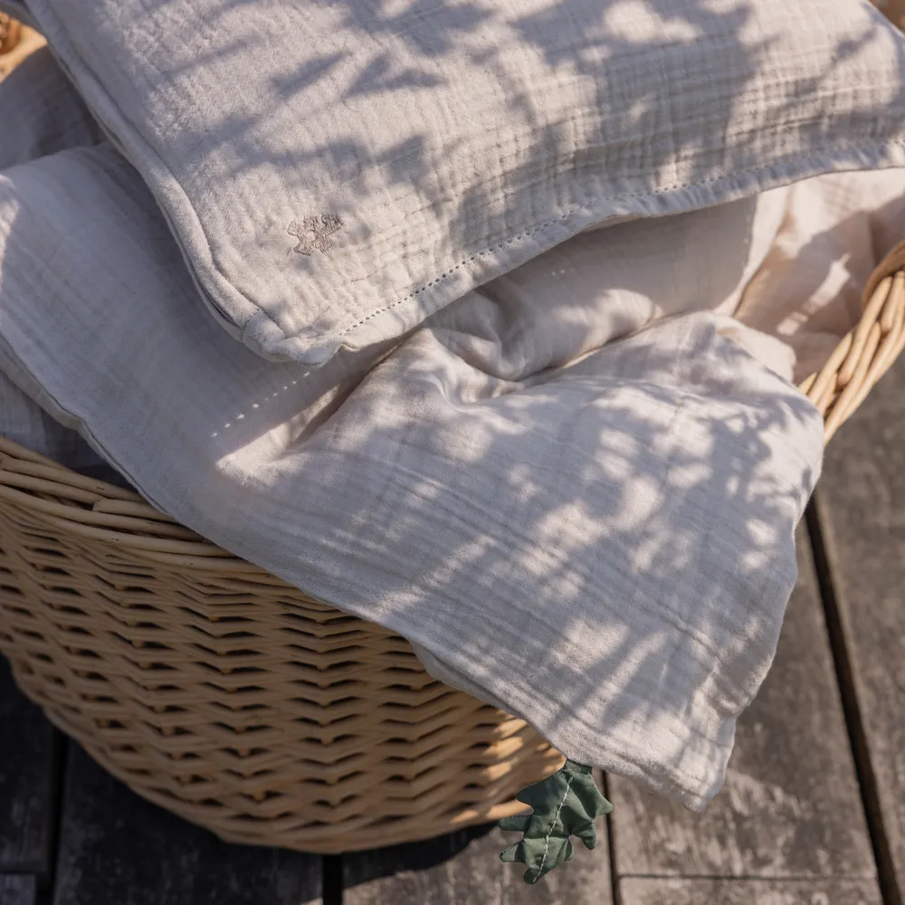 Sebra Sengetøj junior musselin seabreeze beige
