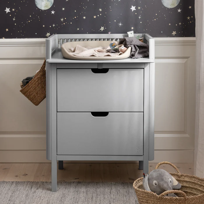 Sebra puslebord med skuffer, Stone