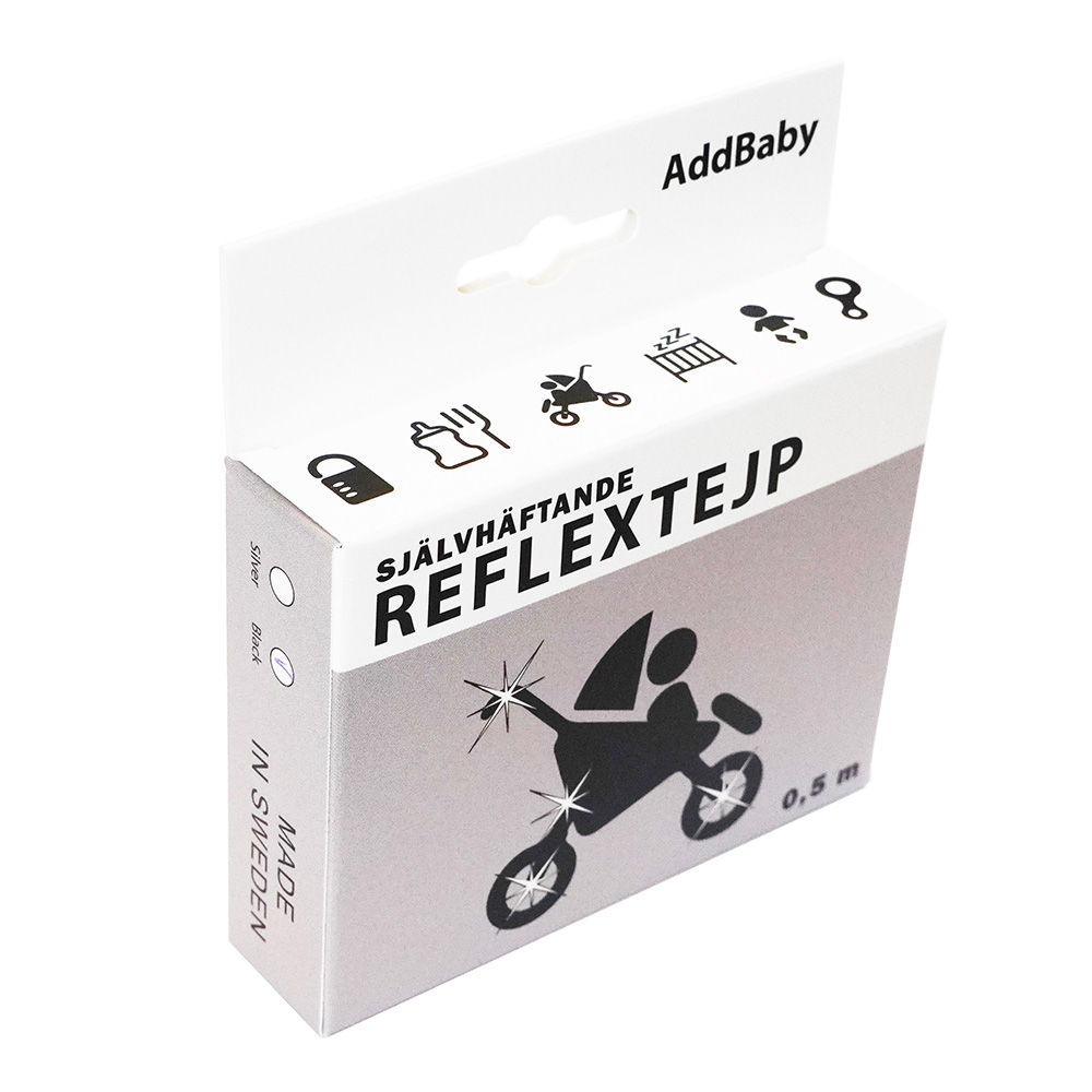 Addbaby Reflekterende tape 0,5m Grå