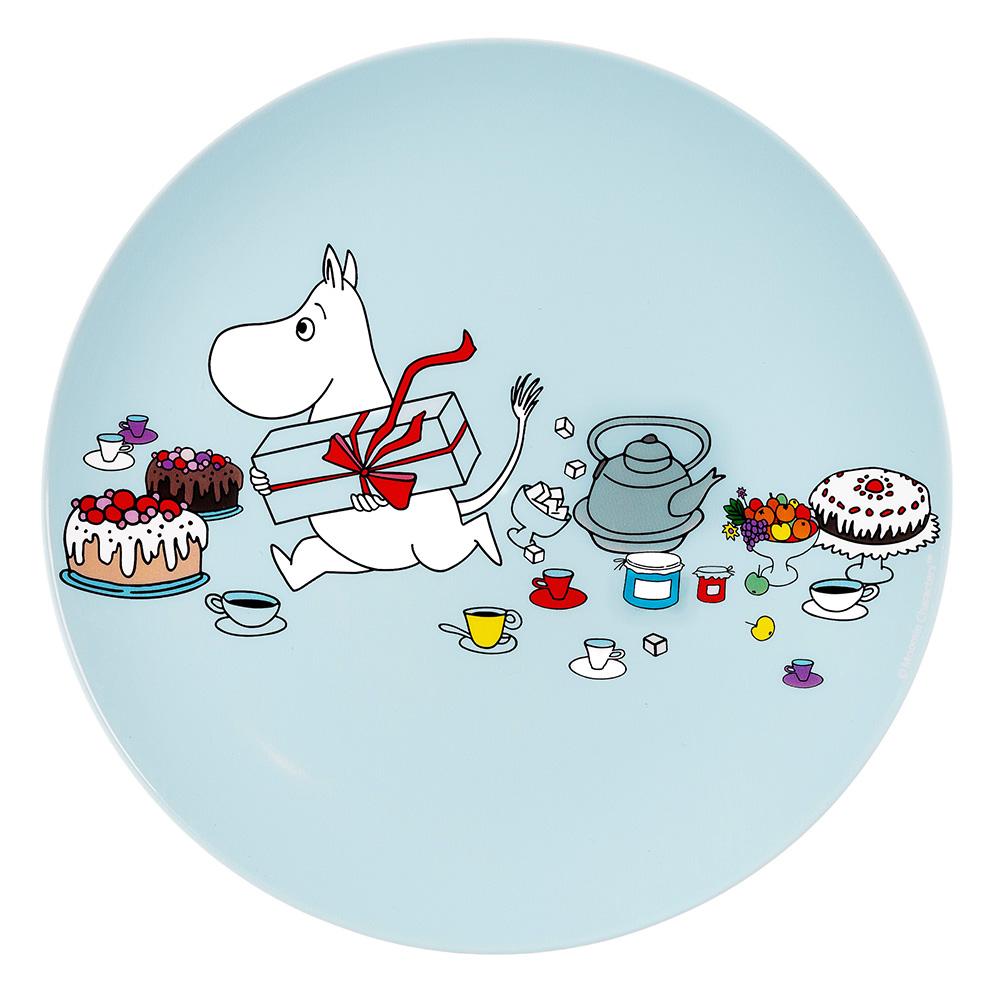 Rätt Start Moomin Picnic, Flad tallerken, lyseblå