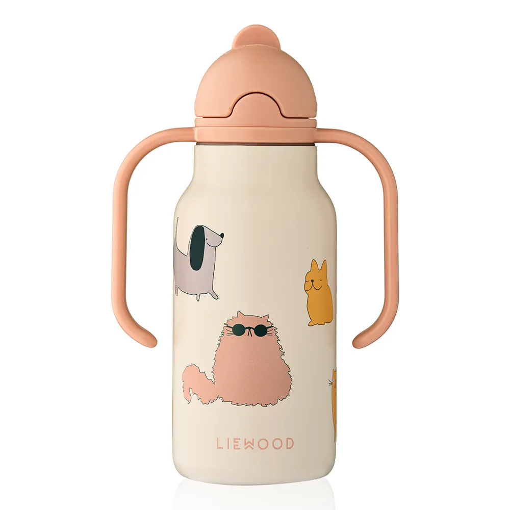 Liewood Kimmie vandflaske 250 ml Cats and Dogs / Sandy