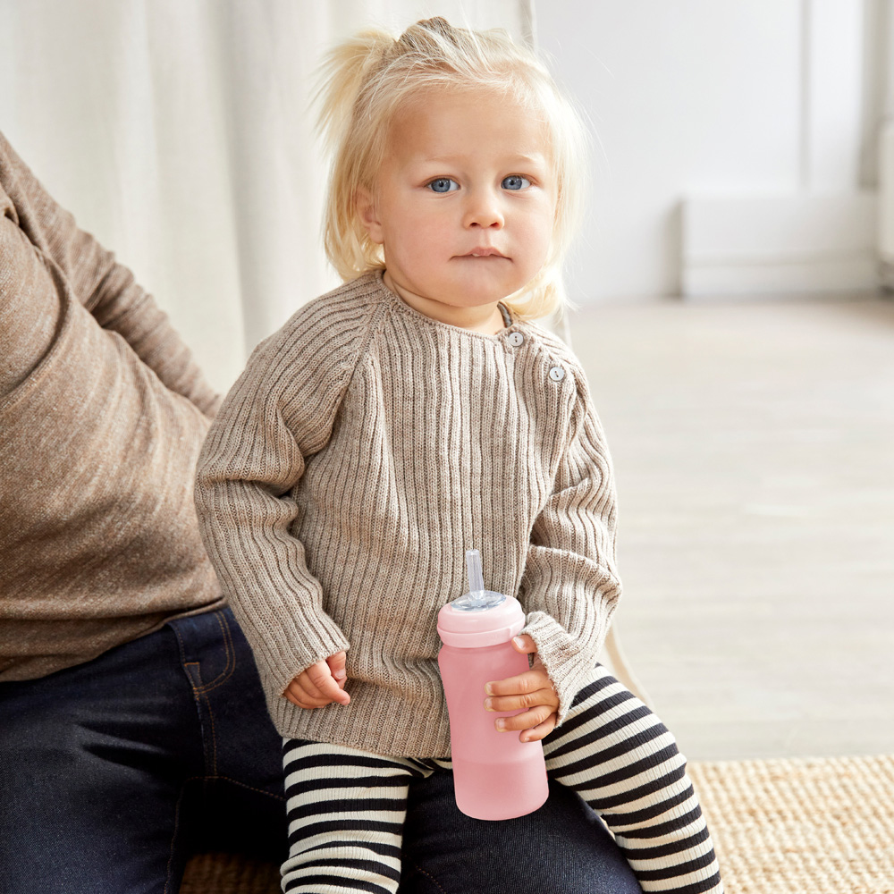 Everyday sugerørflaske Healthy + 240 ml - Rose Pink