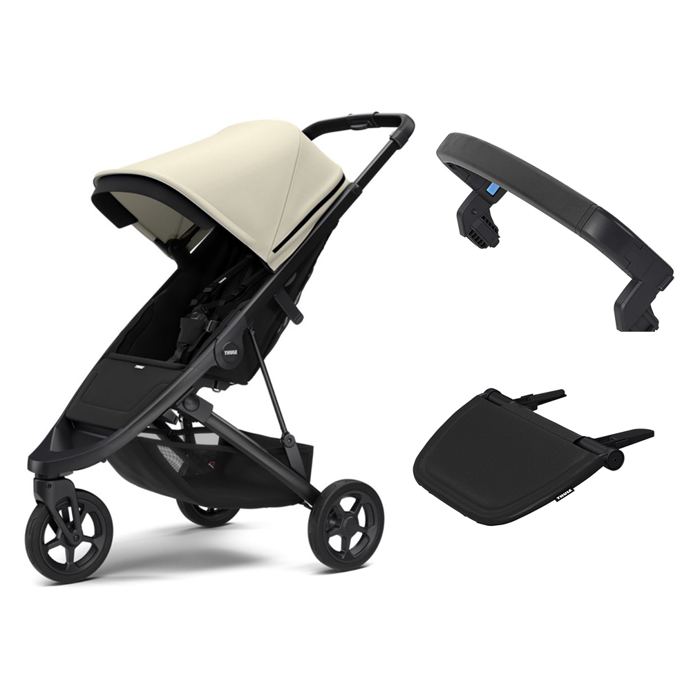 Thule Spring klapvogn + fodstøtte & stang