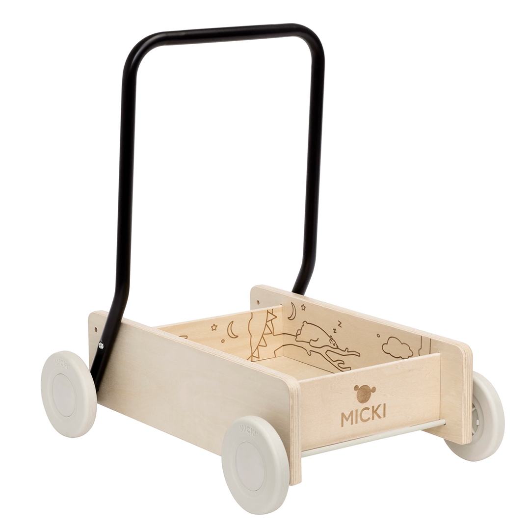 Micki Learning to walk klapvogn Premium Wood