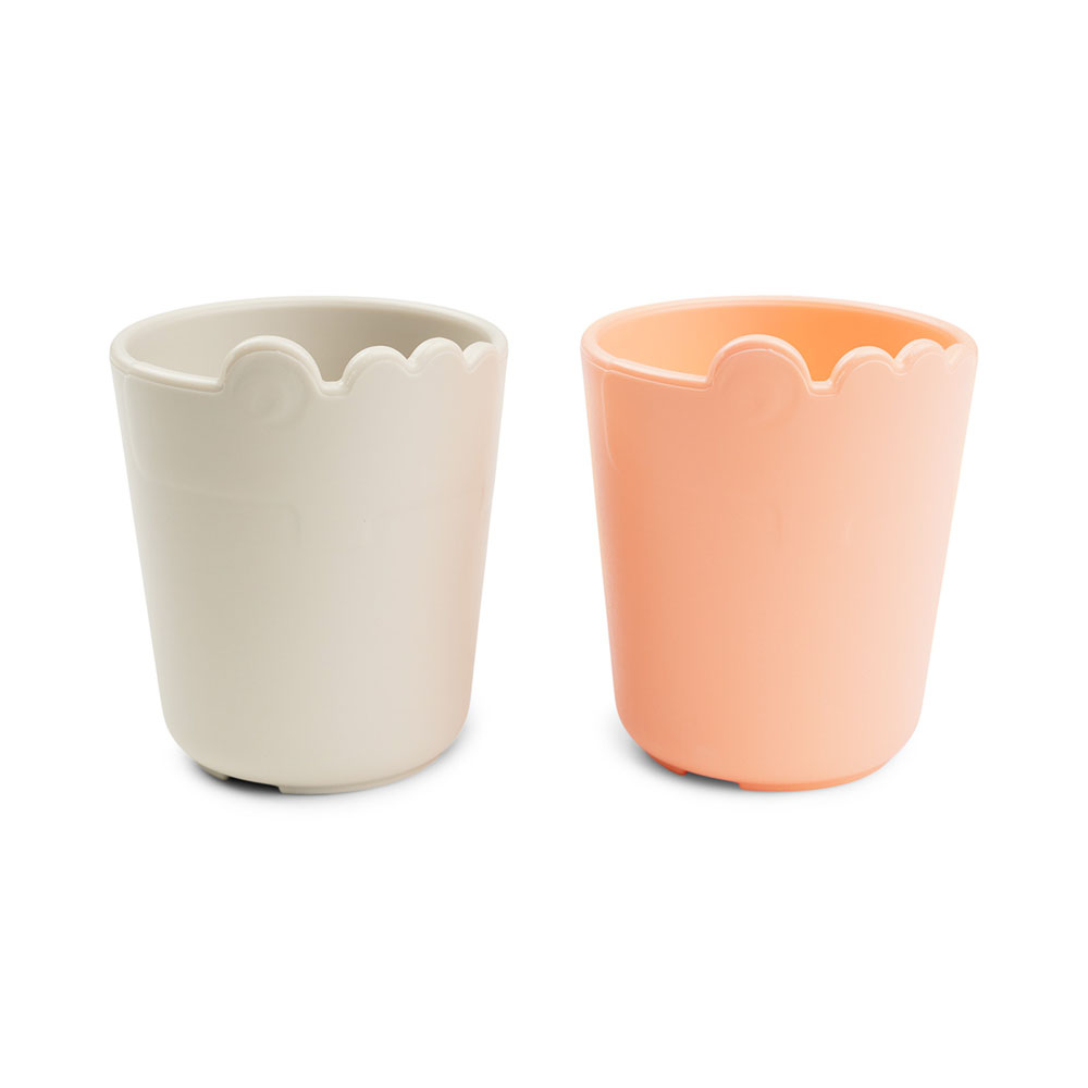 Done by Deer Kiddish mini krus 2-pack Croco Sand/Coral