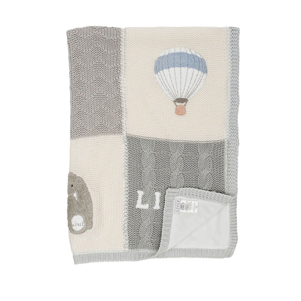 Livly Playroom Strikket Tæppe Blue