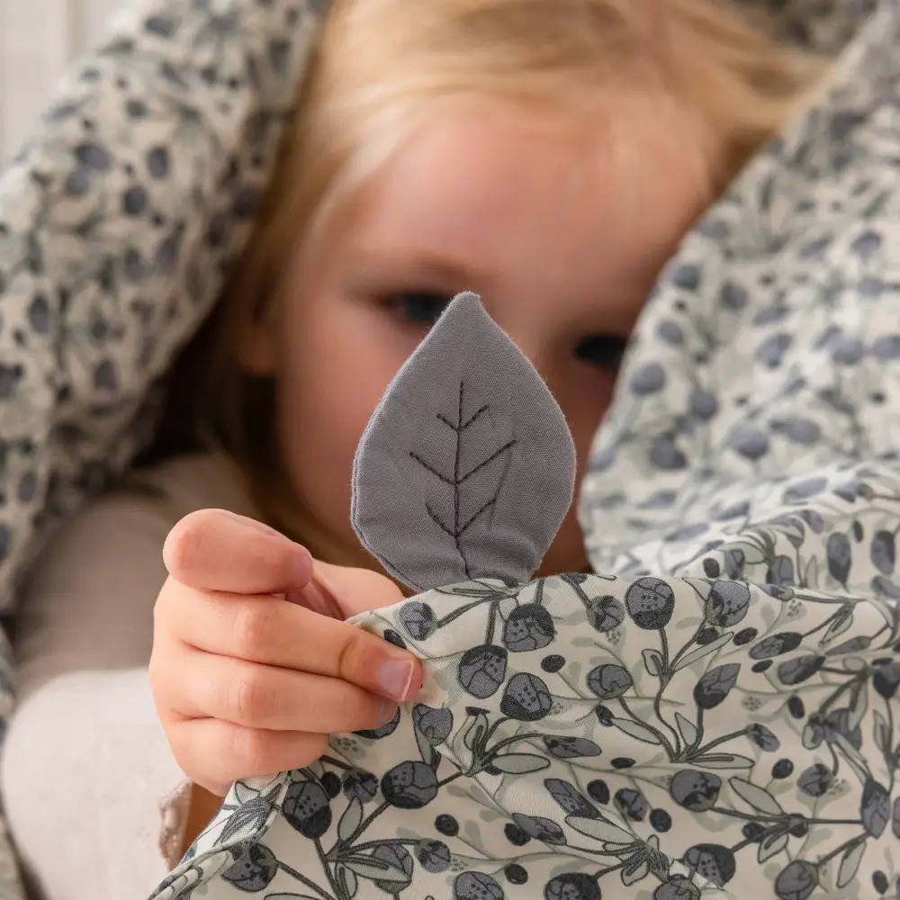 Sebra dynebetrækssæt babyblå oliven