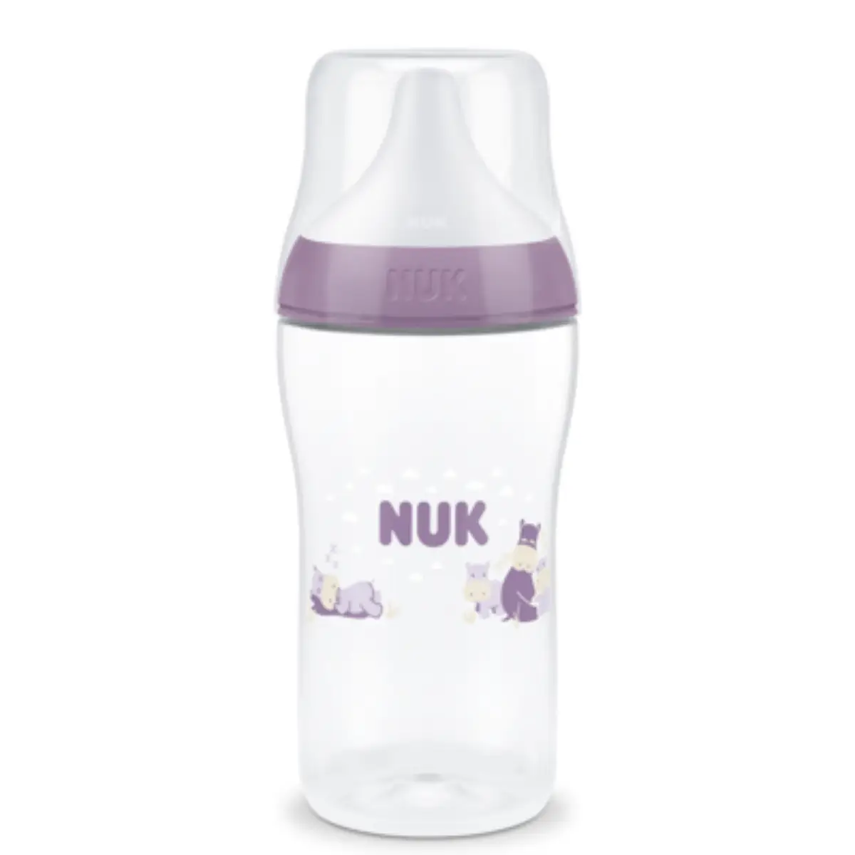 NUK Perfect Match-flaske 260 ml, flodhest, 3 måneder+
