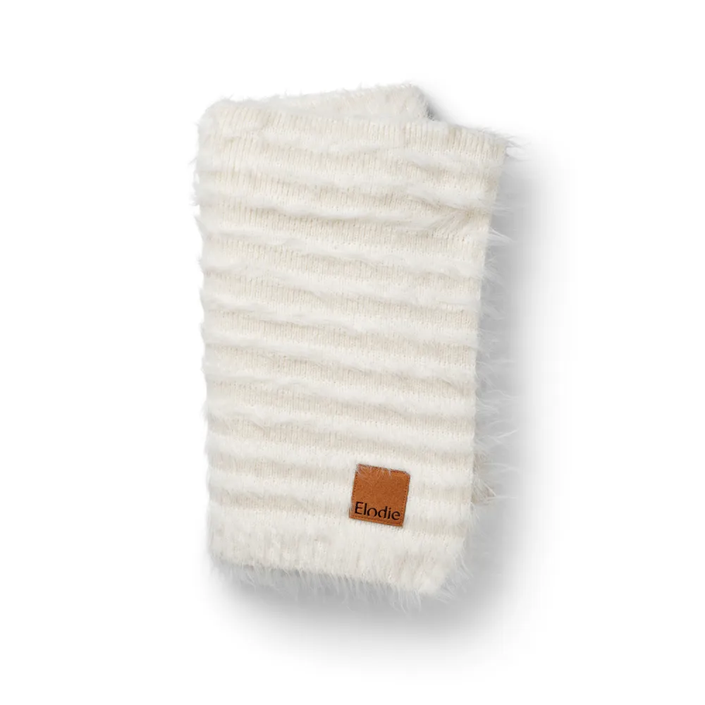 Elodie Furry Knit Tæppe Vanilla White