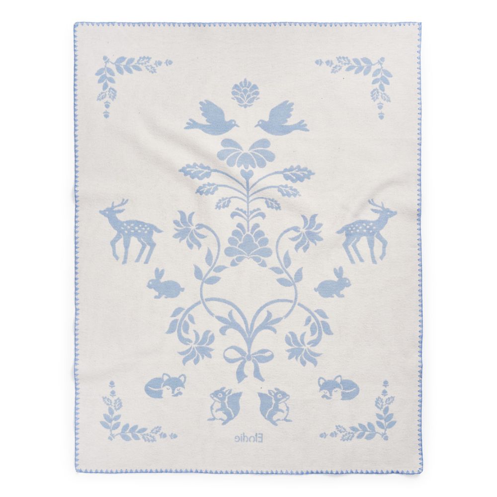 Elodie Details Jacquard Tæppe Blueberry Blue