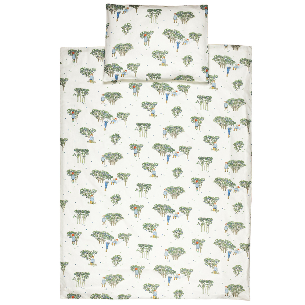 Rätt Start Putte i Blåbärsskogen dyne- og pudebetræk til spjældseng