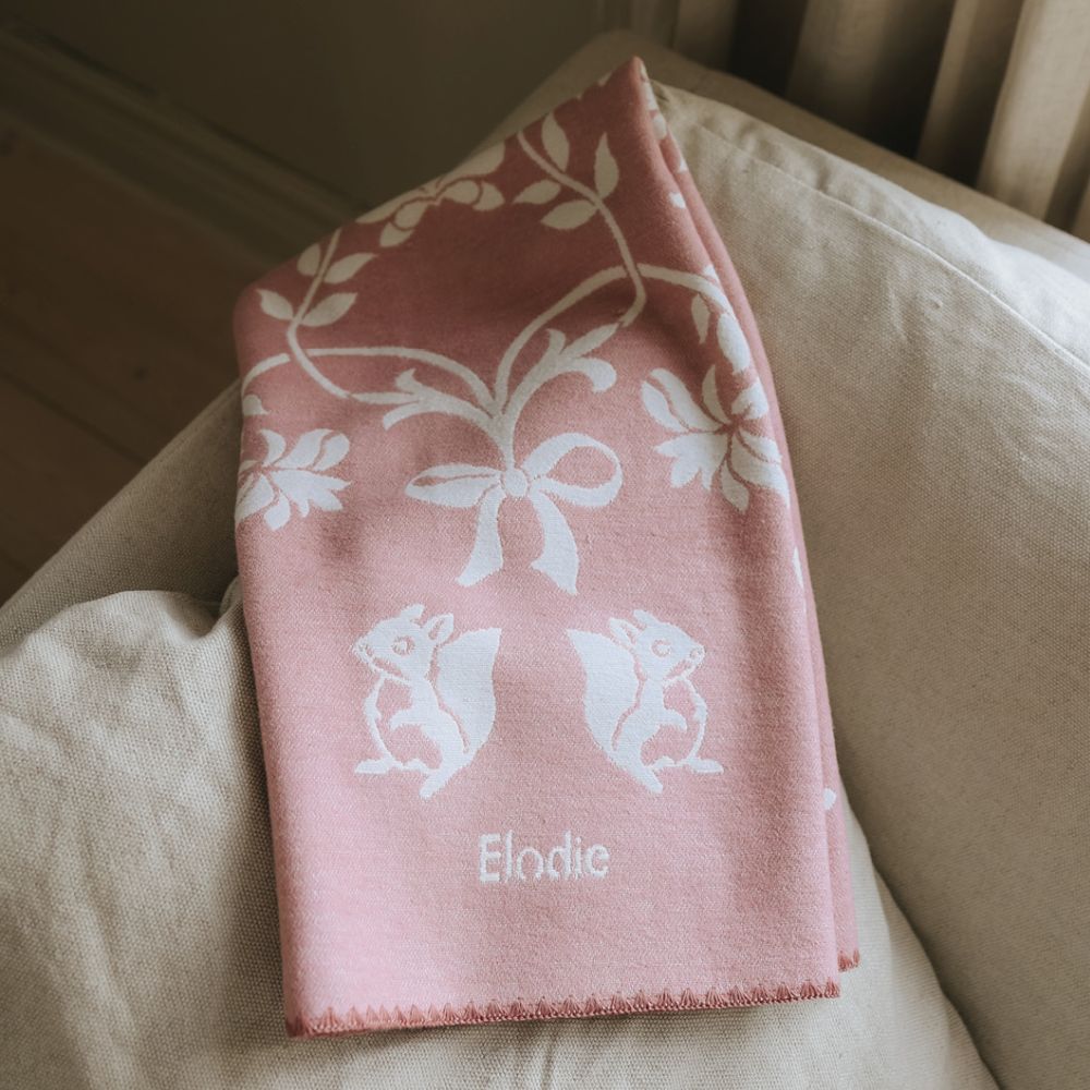 Elodie Details Jacquard Tæppe Mullberry Pink