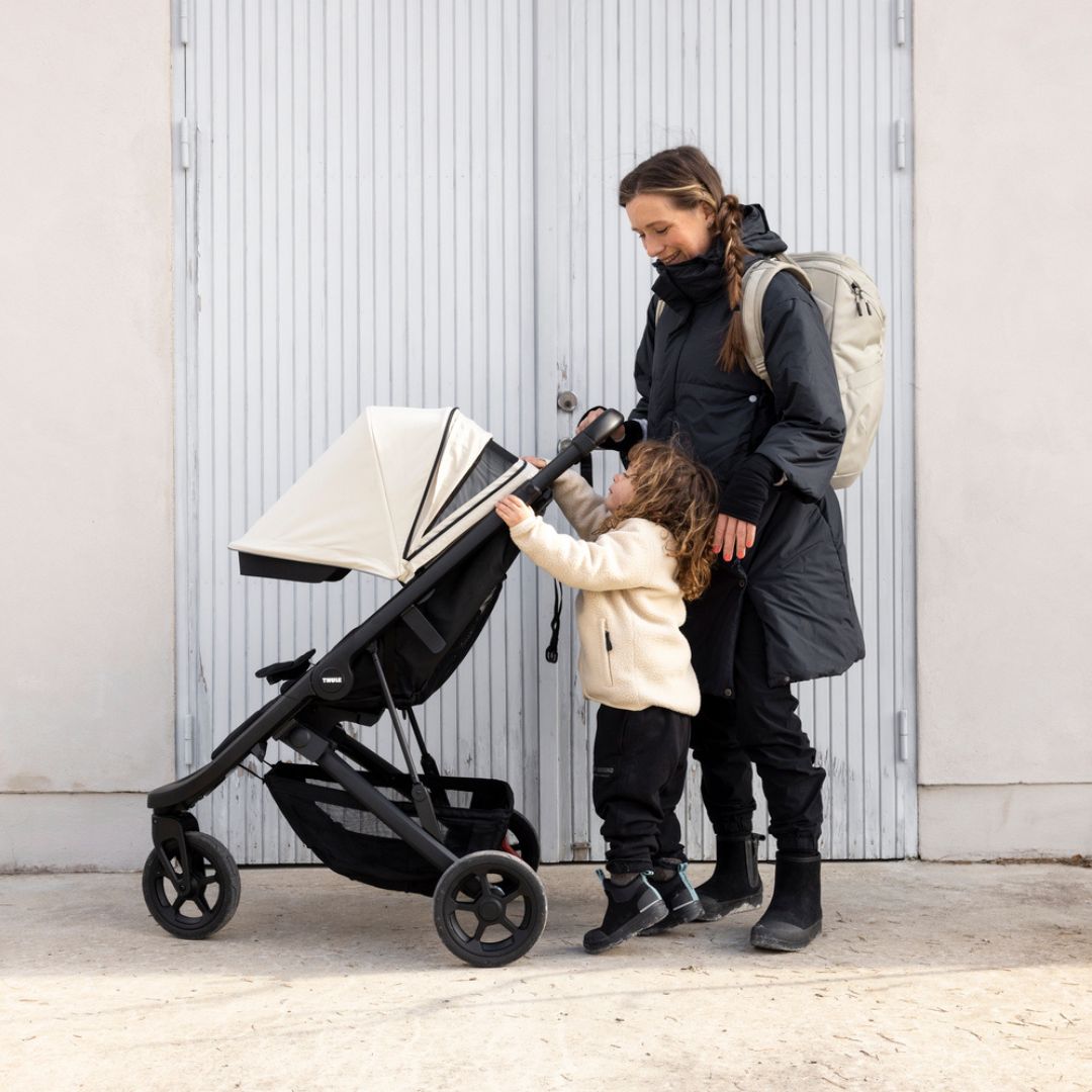 Thule Spring klapvogn + fodstøtte & stang