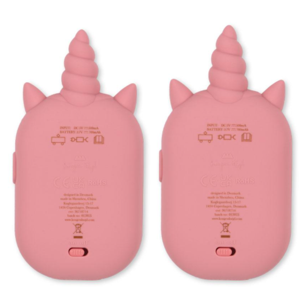 Konges Sløjd Glitter Unicorn Walkie Talkie Sparkling Pink-One Size