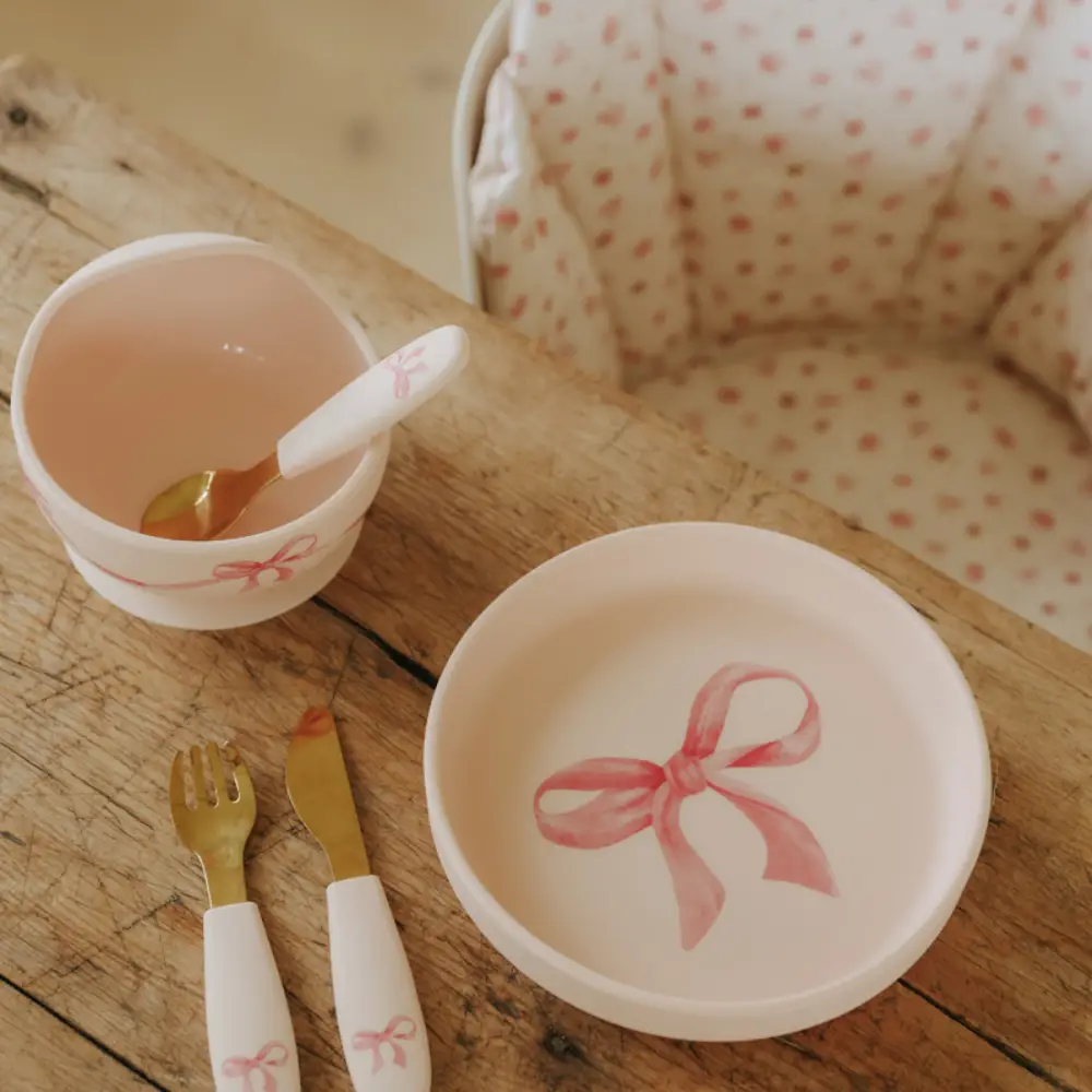 Elodie silikoneskålsæt Rosy Bow